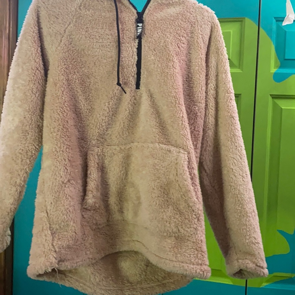 Pink fleece hoodie size small